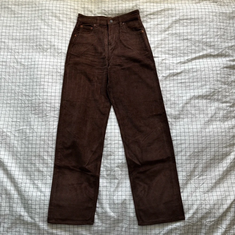 Motel Rocks dark brown parallel corduroy jeans/pants - Picture 2 of 12